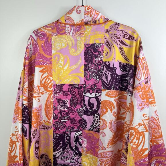 Eloquii New Patchwork Print Kimono Cardigan Robe Size 26/28 Colorful Boho Artsy - Picture 10 of 16